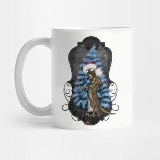 Christmas, cool gecko with christmas hat Mug